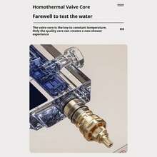 Luxury Black Copper Rainfall Shower Head Set - Wall-Mounted, Square, Pressurized, Thermostatic Control, Genuine, Home Use Bathroom Bathroom Accessories Bathroom Tools