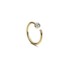 1 قطعة خاتم أنف مزخرف بالزركونيا للنساء، خاتم شفة مزيف، أقراط بدون ثقب من الفولاذ المقاوم للصدأ، مجوهرات للجسم بدون ثقب