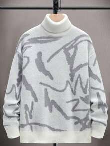 1pc Men's Knitted Sweater, Casual Outdoor Daily Commute Fashion Sports Versatile Street Style Loose Pullover, Autumn/Winter