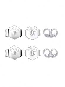 925 银防过敏迷你耳环后盖替换件（0.4 厘米/0.16 英寸），18K 镀白金安全推入式耳钉后盖，带盒子（超迷你，仅适用于微型耳钉）