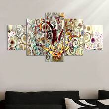 5 pièces Affiches sur canevas grand format sans cadre - Peintures abstraites vibrantes de l'Arbre de Vie - Art mural sur canevas de qualité supérieure pour chambre à coucher, bureau, salon, café, bar et décoration de dortoir, idée de cadeau unique pour les amis et la famille