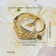 Anillo de bloque de piedra con estilo retro hip hop para hombres, anillo con incrustaciones de circonita cúbica de lujo, adecuado para uso diario, anillo de novio, joyería de moda, adecuado para banquetes, fiestas, vacaciones, cumpleaños, regalos de aniversario, perfecto para Navidad/Halloween/Día del Padre, joyería de lujo