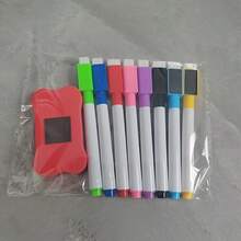 8pcs Scratch-Free Whiteboard Pen Set - Various Colors, Easy To Clean Magnetic Dry Eraser Pen, W1pc1pcs Blackboard Shaving, Suitable For Office, White Dry Eraser Pen, Wet Eraser Pen, Whiteboard Marking, Demonstration Supplies