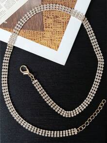 1pc Minimalist Rhinestone Hat Chain Decoration, Suitable For Western Cowboy Hat, Felt Hat, Bucket Hat, Accessory, Holiday Gift, Birthday Party