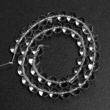 1 件透明多尺寸玻璃珠串,4/6/8/10/12 毫米时尚百搭休闲手工 DIY 散珠,适用于手链、项链、珠宝、手机挂件、钥匙链、装饰、珠子批发 - 透明色 - 查看 10