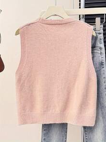 Women Sweater Vests - Pink - View 2