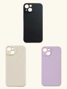 3pcs Minimalist Solid Color Phone Cases, Elegant, Simple, Black, Beige, Purple Phone Cases, Affordable Price, Suitable For All Ages And Genders, Compatible With IPhone & Galaxy, Case Compatible With Iphone 17 Pro Max, Covers, Cute Phone Case, Phone 11/12/13/13 Pro Max/14/14 Pro Max/15/15 Pro Max/16/16 Pro Max, Galaxy - Multicolor - View 38