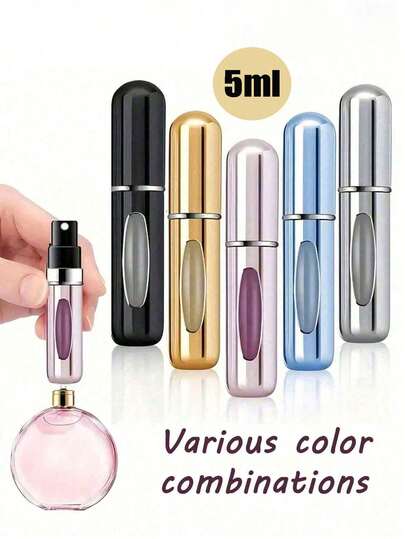 1-15件5毫升香水雾化器，喷雾瓶，可重复填充，旅行装，喷雾瓶，用于香水补充装，水瓶，便携式化妆品瓶，随机颜色香水瓶
