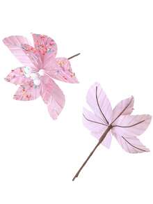 1 pièce Fleur de Noël avec flocons de neige 24 cm. Décorée avec des flocons de neige, décoration de sapin de Noël, fleur de fête durable pour l'extérieur/intérieur, convient pour la maison, le jardin, la terrasse, fleurs de Noël, décoration de jardin, affichage de fleurs vives, design de pétales complexe, le meilleur pour Noël