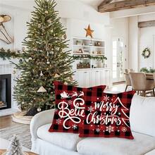 1/4pcs, Buffalo Plaid Christmas Throw Pillow Covers, 45*45cm Christmas Tree And Truck Decor Cushion Covers, Farmhouse Winter Holiday Believe Prints Decor Pillowcases, For Porch Patio Couch Sofa Living Room Outdoor, Home Decor, Without Pillow Inserts Christmas Decorations Christmas Decoration Christmas Decorations Home Room Decor