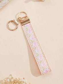 1 Piece Of Zinc Alloy Key Chain, Key Chain, Bag Charms, Keychain Accessories,Wrist Key Chain, Printed Webtape Key Chain, Women's Car Key Chain, Women's Bag And Pendant Key Chain, Universal Key Chain, Women's Fashion Key Chain (Due To Different Shooting Light Angles, There May Be A Slight Color Difference. The Actual Product Shall Prevail.) - 紅色 - 查看 3