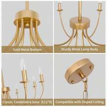 Puyveyor 8-Light Black Chandeliers For Dining Room, Dining Room Light Fixtures, Farmhouse Candle Chandeliers For Kitchen, Living Room, Foyer, Entryway, Staircase