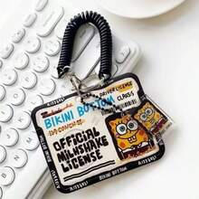 SPONGEBOB 1件装海绵宝宝卡套钥匙扣学生证件卡套卡通可爱卡套用品派大星动漫情侣卡套礼物 - 彩色 - 查看 10