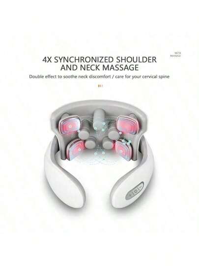 Intelligent Electric Rechargeable Heated Magnetic Pulse Neck Massager
