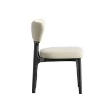 4 Pcs Wooden Dining Chairs Modern Fabric Upholstered Kitchen Side Chairs With Wood Legs For Dining Room Kitchen Restaurant, Black (Only Chair)