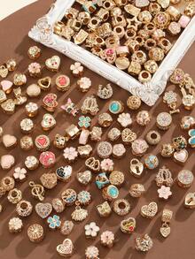 5/10/20 件圣诞节随机饰品各种主题串珠吊坠，可用于 DIY 手链水钻设计 - 动物/植物/花卉/宠物/运动/卡通/海洋/母亲节/情人节/朋友/家人/星星/月亮/太阳/旅行/咖啡/护照/情人节