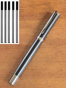 [Customized] Personalized Engraved Metal Business Office Ball Pen Gift Set With Refill, 2pcs, High Quality Ballpoint Pen For Daily Writing, Signature, Birthday, Father's Day, Thanksgiving, Christmas, Gift For Friends, Relatives, Leaders, Colleagues Back To School - Multicolor - View 73