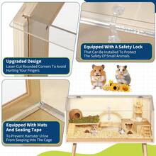 Meiyiu Hamster Cage With Legs,Large Hamster Habitats Chew Proof,Guinea Pig Cages With Acrylic Window & Openable Top,Small Animal Cage For Guinea Pig, Chinchilla, Gerbil