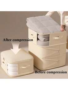 Oversized Portable Compression Storage Bag,Extra Large Capacity Space-Compression Storage Bag- Zipper Closure, Durable Nylon Clothing And Bedding Travel Organizer Bag- Stackable Home Moving Storage Bag,Space-Saving Organizer For Clothes, Quilts, Pillows, Sofa Cushions, Duvets - Ideal For Bedrooms And Living Rooms,Efficient Space Optimization For Wardrobe And Under-Bed - Multicolor - View 3