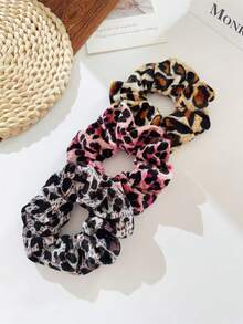 9 piezas de Scrunchies de terciopelo con estampado de animales elegante y vintage para mujer, adecuado para la playa, salidas diarias, decoración del cabello, accesorios bohemios y retro, belleza