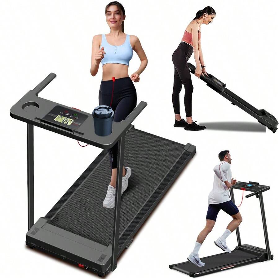 1PC Treadmill For Home, Treadmill With Handles, 3.0HP Portable Foldable Treadmills For Home,Walking Pad Treadmill With Handle Bar, Folding Compact Treadmill For Small Space,LED Dispay, 300LBS Capacity,Family Gift - 美規B型插(110-127V) - 查看 1