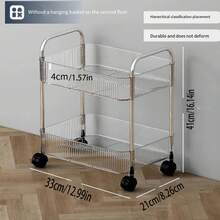 1 件亚克力展示架，高端透明美容院储物车，多层可移动零食车，家用 - 透明 - 查看 17