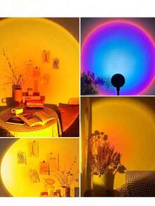 1pc Sunset Projection Lamp - LED Room Decor Night Light, With USB Connection, Suitable For Photography, Party, Wedding, Halloween And Christmas Decoration, Compatible With Laptops And Phones, Portable Electronic Lamp For Home Decor