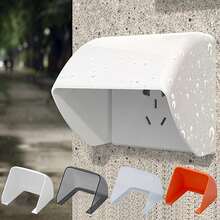 Waterproof Outlet Cover, Made Of Durable Flame Retardant Plastic, Transparent Design, Rain & Shatter Proof, Available In White, Transparent, Black, Orange, Protects Outdoor Electrical Safety, Curved Design Protects Receptacle, UV-Resistant Material - Multicolor - View 9