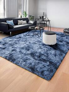 Alfombra Decorativa de Pelo Alto. Alfombra de Peluche. Tapete Elegante para Sala de Estar y Dormitorios. Alfombra Antideslizante De Estilo Moderno. - azul con blanco - Ver 7