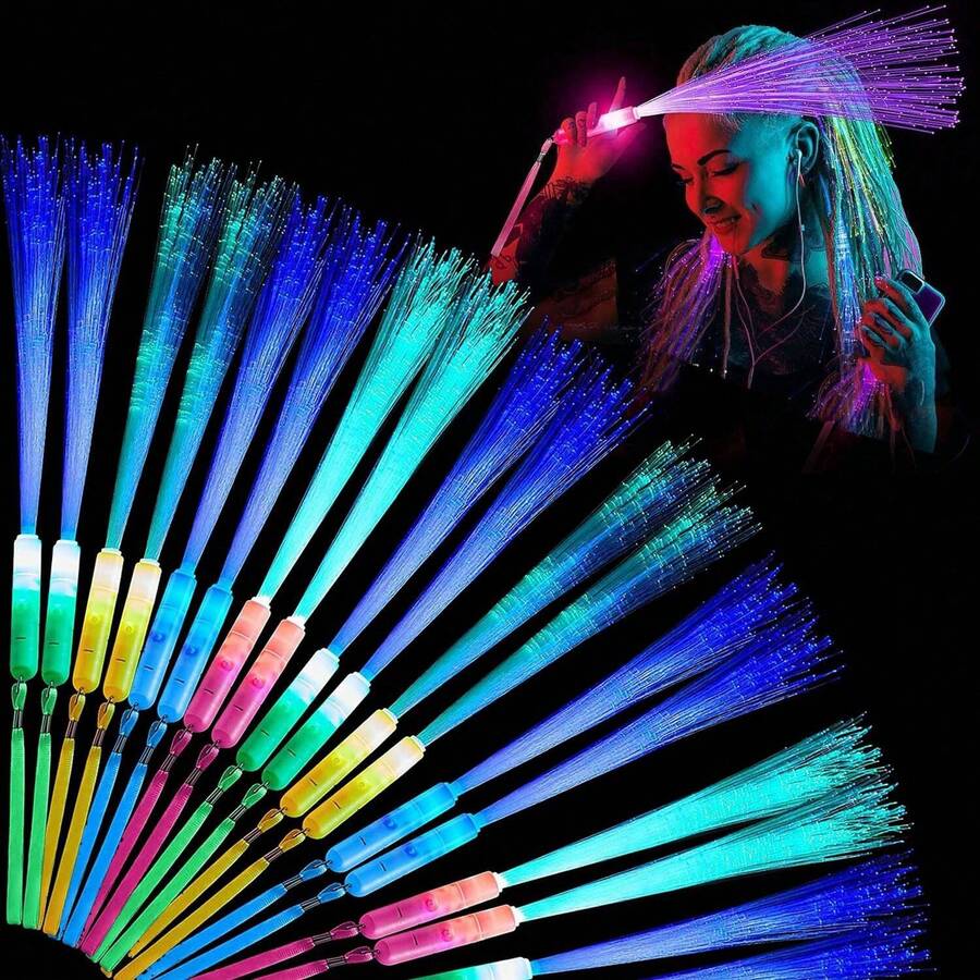 LED 光纖棒發光魔杖，閃爍玩具，適用於派對、夜光、聖誕節、生日、婚禮、酒吧、舞會環境燈飾道具