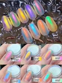 9 Colors/Set Mirror Effect Shiny Nail Powder Tins, High Quality Gradient Metallic Nail Art Decoration, Suitable For Women, Music Festivals, Pride Events, Nail Accessories, Festive Nail Art, Elegant Nail Design, Metallic Finishes