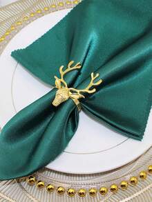 4 Pieces, Christmas Western Restaurant, Christmas Reindeer, Cute Christmas Deer Head, Napkin Ring, Hotel Decoration Buckle - Multicolor - View 1