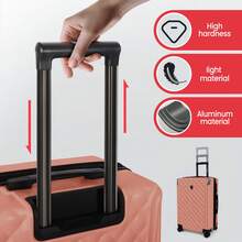 Suitcase Three Size 20"/24"/28",Expandable Hardside With Double Spinner Wheels & TSA Lock,Carry On Luggage Travel Suitcase Suit Case Durable Travel Luggage,Travel And Vacation Companion, Student Suitcase For Back-To-School Season - MEATY-PINK - 查看 3