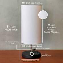 Classic Round Aluminum Table Lamp With Switch And Dome For Living Room, Bedroom, Bed, Office - 黑杯白 - 查看 3