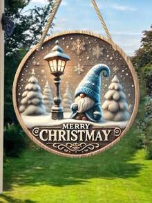 1pc Christmas Gnome 2D Flat Acrylic Window Hanging Decor, Vibrant Graphic Design - Durable Indoor/Outdoor Decoration For Garden, Porch, Bedroom, Office, Exquisite Details, Suitable For Various Holiday Gifts