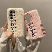 Carcasă de telefon Wnter pentru 1Samsung Galaxy S23 S24 Ultra FE A54 A55 5G A35 A05S Carcasă de pluș Ins Love Anti-cădere Carcasă spate de protecție caldă