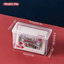 1pcs Transparent Card Storage Box, Clear Poker Container, Board Game Deck Box, Home Drawer Organizer Storage Box, Organizing Tool - Clear - View 5