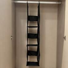Hanging Storage Organizer Bag - Multi-Layer & Pocket Design, Helps Classify And Store Clothes, Shoes, Small Items, Fully Utilize Vertical Space, Tidy Up Space, Commonly Used Home Storage Tool, Suitable For Small Apartments Or Student Dorms - Black - View 4