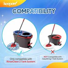 Scrub Brush O Ceda RinseClean 2 System, Spin Mop Replace Base Scrub Brush, Shower Floor Scrubber Bathroom Kitchen Wall Tile Deck 1 Pack - 紅色 - 查看 2