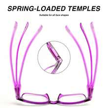 2pcs/3pcs Classic Multi-Focus Reading Glasses, Bifocal Progressive Lens, Non-Slip Nose Pads, Ultra-Light Frame With Spring Hinges For Comfortable Wear, Fashionable Black & Purple Color - 黑+黑白+紫 - 查看 10