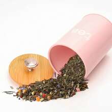 EZIFY 3-Piece Bamboo Lid Airtight Jars - Multi-Purpose Kitchen Storage Containers With Metal Bases, Suitable For Tea, Coffee, Spices, Stackable Storage Jars, Airtight Containers For Preserving Nuts, Grains And Dried Foods.