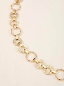 New Metal Ring Buckle Fashionable Luxury Waist Chain, Versatile Decoration For Dresses, Elegant Design Without Chain