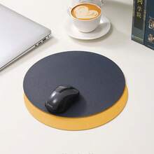 1pc Small Round Single/Double-Sided Solid Color Mouse Pad, Non-Slip Computer Office Gaming Desk Mat For Women
