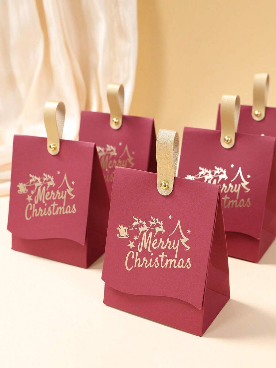 10 piezas Cajas de regalo de Navidad, Bolsas de regalo de papel de Feliz Navidad, Recuerdos de fiesta de Navidad, Bolsas de embalaje de regalo de agradecimiento, Cajas de dulces, Bolsas de galletas, Decoración de Feliz Navidad para el hogar, Decoración del hogar, Decoración de la habitación, Decoración de mesa de Navidad, Suministros de envoltura de regalos DIY festivos de invierno, Decoración de fiesta de Navidad, Decoración de fiesta de Año Nuevo Feliz 2026, Paquetes de decoración de regalos de Navidad, Decoración
