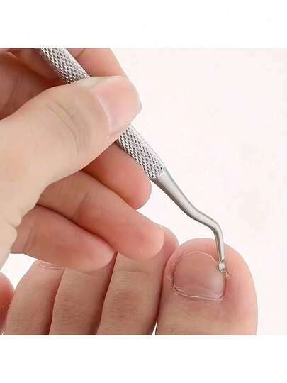 Stainless Steel Ingrown Toenail Lifter - Curved Nail Spoon For Deep Cleaning, Non-Slip Grip, Easy-To-Use Pedicure Tool For Hypoallergenic Foot Care