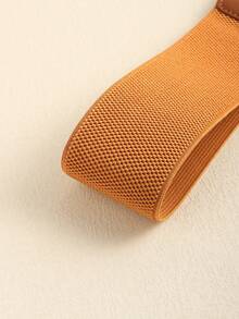 1pc Women's Elastic Waist Belt, Stretchy PU Leather Waist Band Decoration For Dresses, Versatile & Fashionable