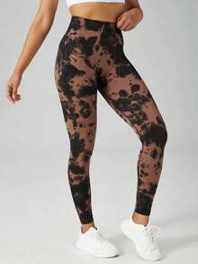 Women Sports Leggings - 棕色 - 查看 4