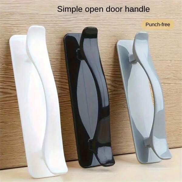 2 piezas de manijas adhesivas sin taladro, de material plástico, adecuadas para puertas de armarios, cajones, puertas corredizas de vidrio de cocina, gabinetes, ventanas