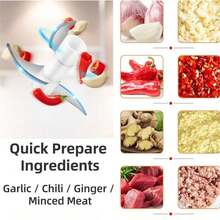 Electric Food Chopper, USB Rechargeable Garlic Chopper, Vegetable Cutter, Fruit Processor, Large Capacity Vegetable Mincer With Switch, Kitchen Supplies