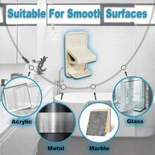 HBSTK Shower Foot Rest With Tray, Shower Stool For Shaving Legs No Drilling Required, Strong Support Shower Foot Stool, Foot Rest For Shower To Shave Legs, Suitable For Tiles, Glass Marble() - đen - Xem 4